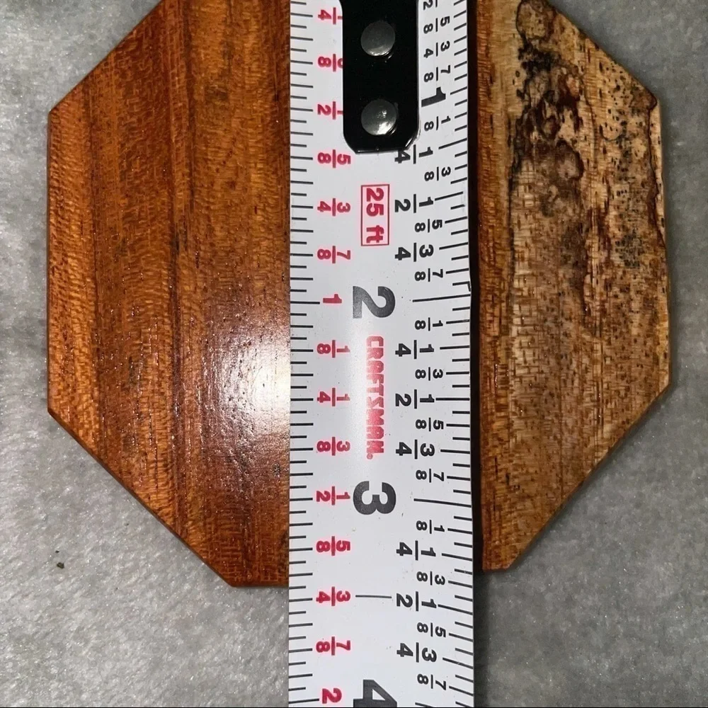 Handmade Wood Octagon Coasters Set of 6 with Holder Geometric Home Decor